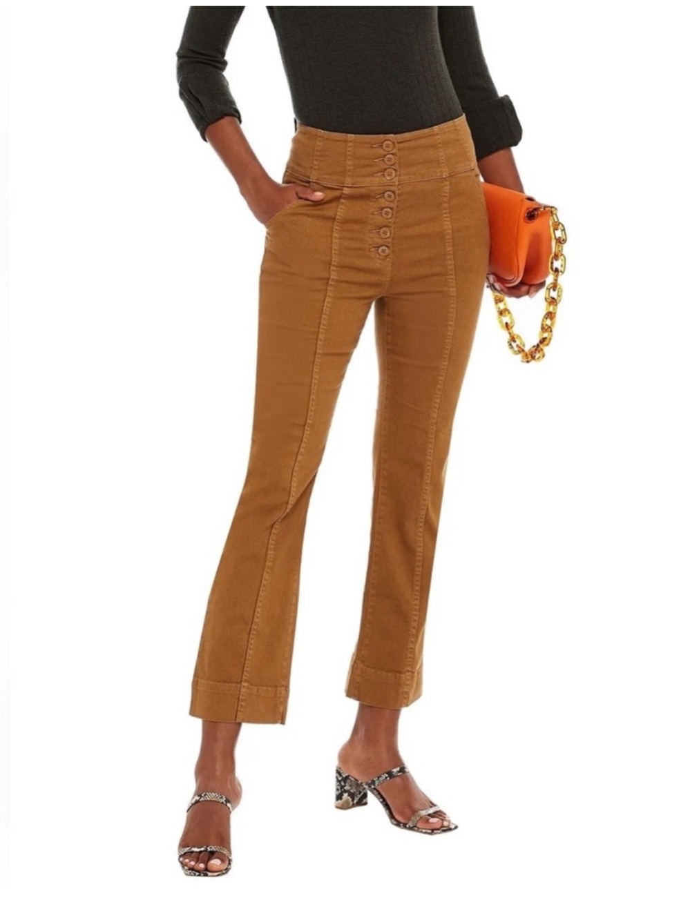 Ulla Johnson Ellis High Rise Kick Flare Jeans NEW Size 2 Teak Fall Pants Denim